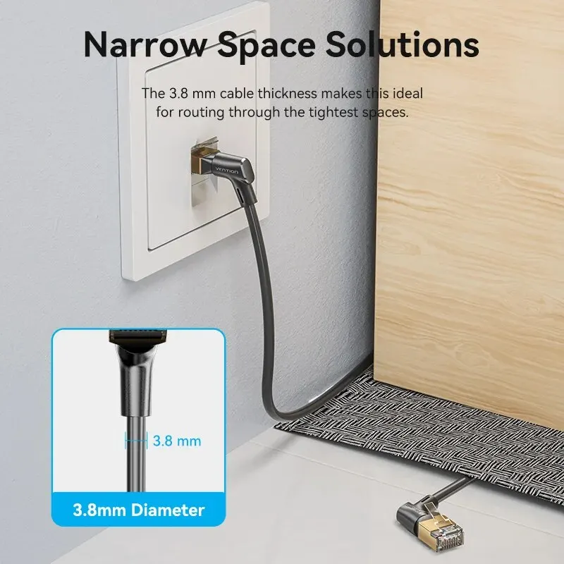 Vention-Cable Ethernet CAT8 para ordenador, dispositivo con rotación de 2000 grados, 40Gbps, 360 MHz, Internet Lan, para enrutador PS 4 RJ45 - imagen 4