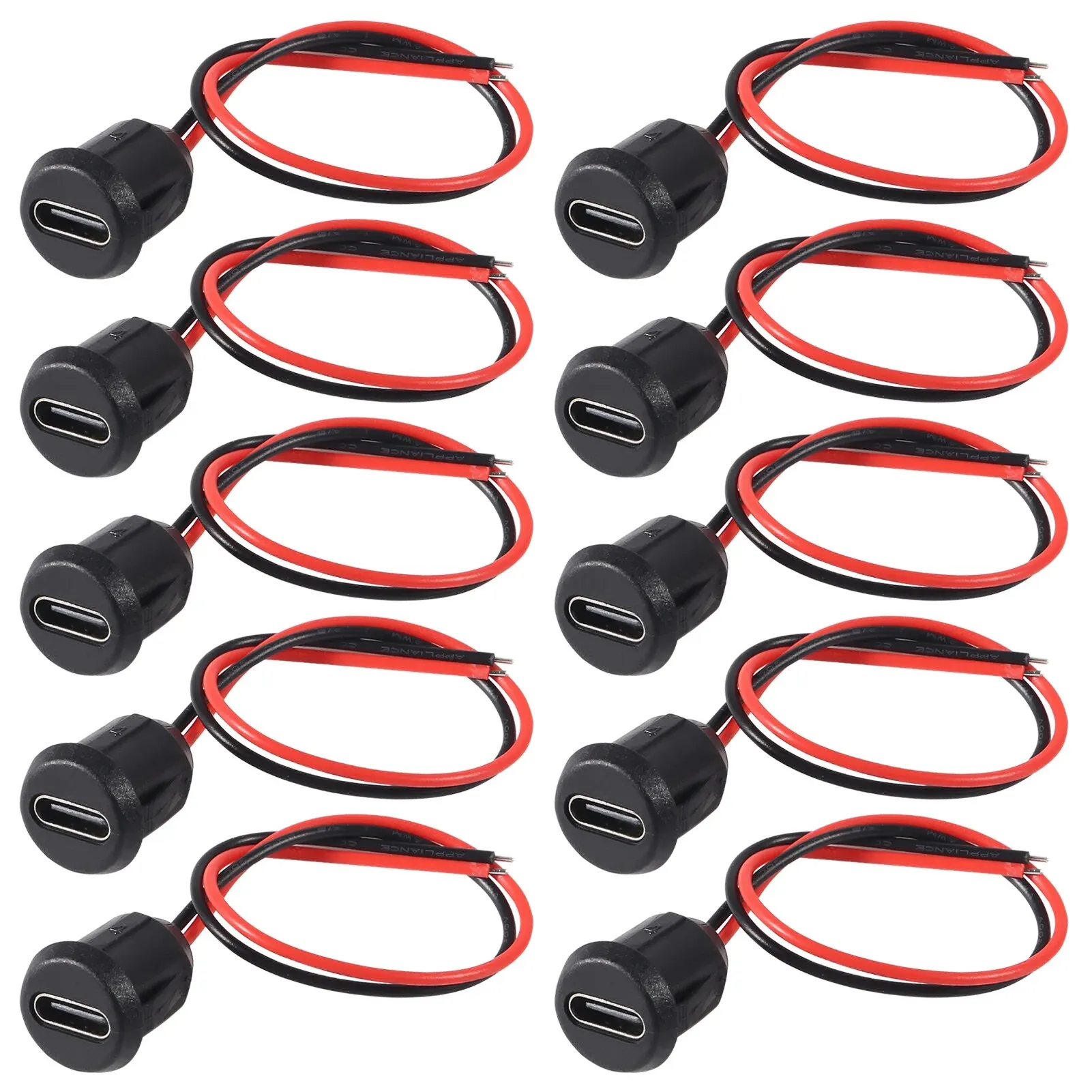 Conector USB tipo C hembra de 2 pines, resistente al agua, con enchufe hembra, puerto de carga de carga rápida, enchufe de cargador USB-C, 5 uds. - imagen 5