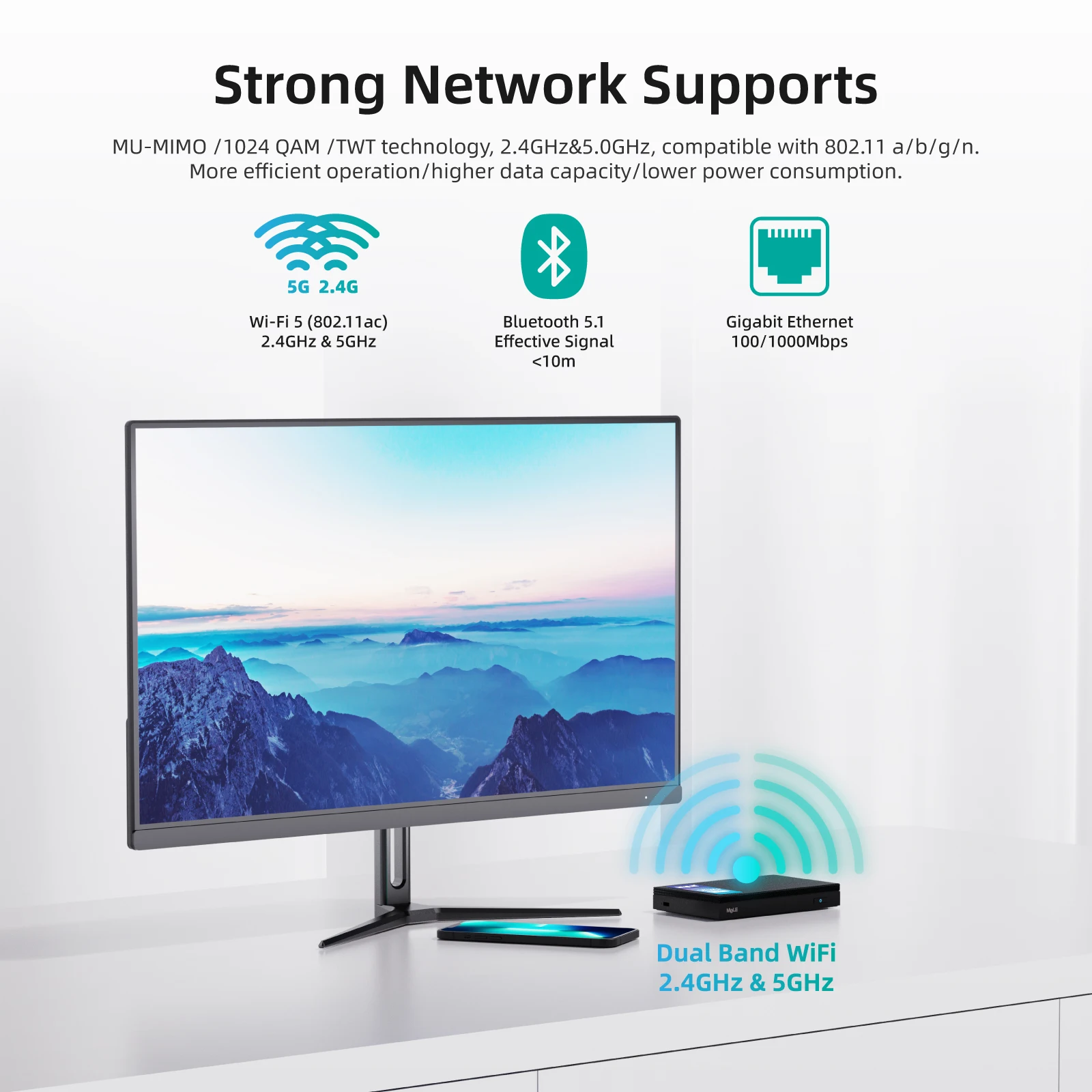 MeLE-Mini PC Windows 11 Pro Quieter3Q N5105 LPDDR4, 8GB de ROM, 128GB, M.2 SSD (hasta 2,90 GHz), Dual HDMI2, 4K, 60Hz, BT5.1, Wi-Fi, 5 USB3.0 - imagen 5