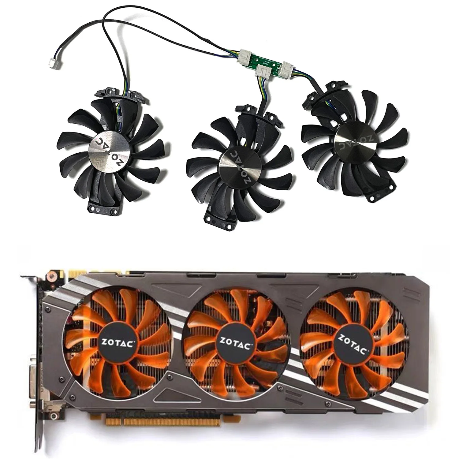Tarjeta gráfica Original Zotac GeForce GTX980 AMP Edition 75MM GA81S2U 4 pines 0.38A ventilador GPU - imagen 2