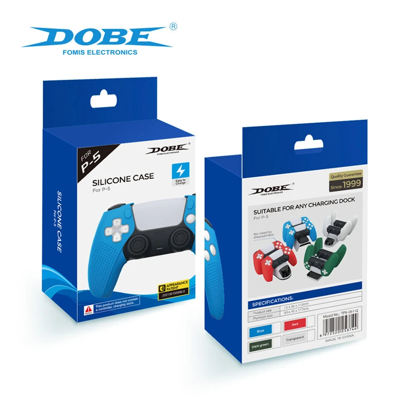 Un controlador de juego azul y negro en una caja