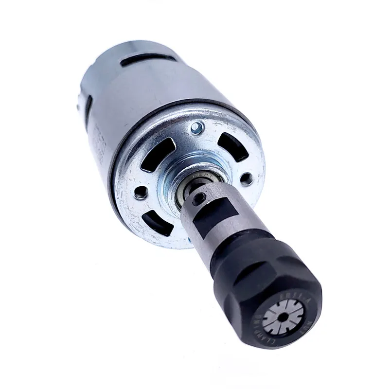 1 traje de Motor CC 775 12V/24V 15000R PWM controlador CC ER11 portabrocas de 5mm/mandril de resorte soporte de motor de husillo de 3.175mm 45mm RS775 - imagen 5