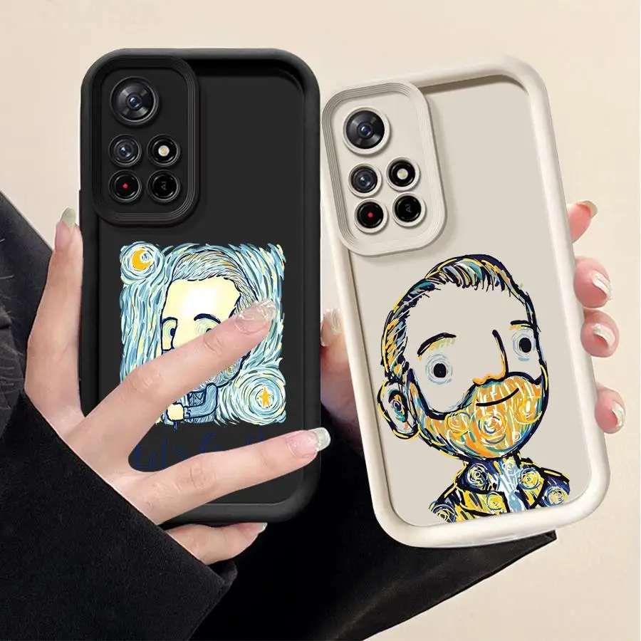 Funda para Xiaomi Redmi 9T A3 A5 14C 13C 10A 10C 9C 9A 12C A2 A1 Plus cubierta suave Van Gogh creatividad Linda - imagen 3