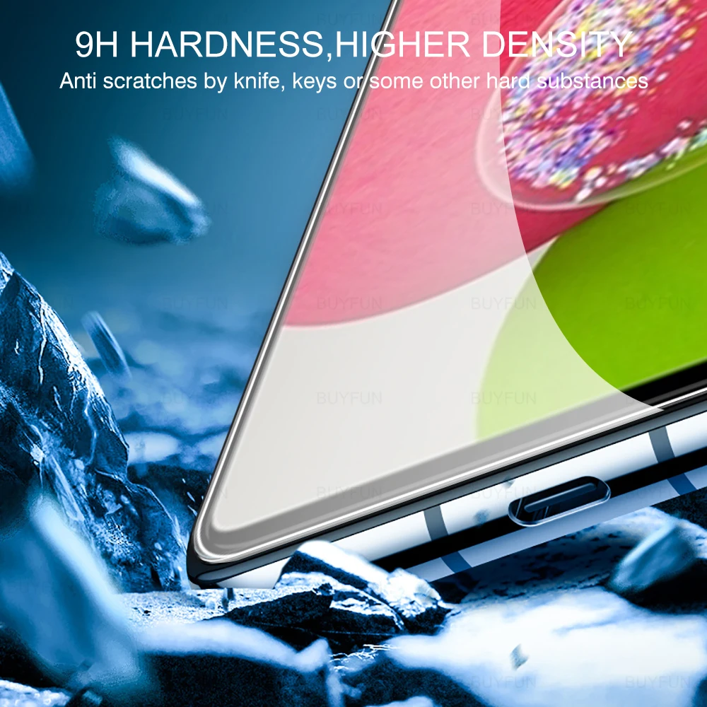 Protector de pantalla de vidrio templado para móvil, película protectora de cobertura completa para Samsung Galaxy A52, A52s, A53, 5G, M52, 5G, a 53, 2022, 9H, 4 unidades - imagen 4