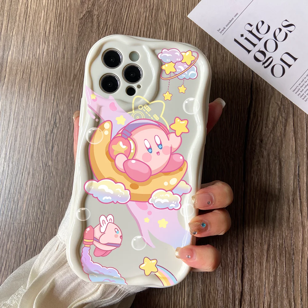 Bonita funda de teléfono Star k-kirbys para Huawei P40 Llte P30 Mate 40 30 Pro Nova 10 9 7 SE 5G 3D cremoso Wave Soft Cover - imagen 5