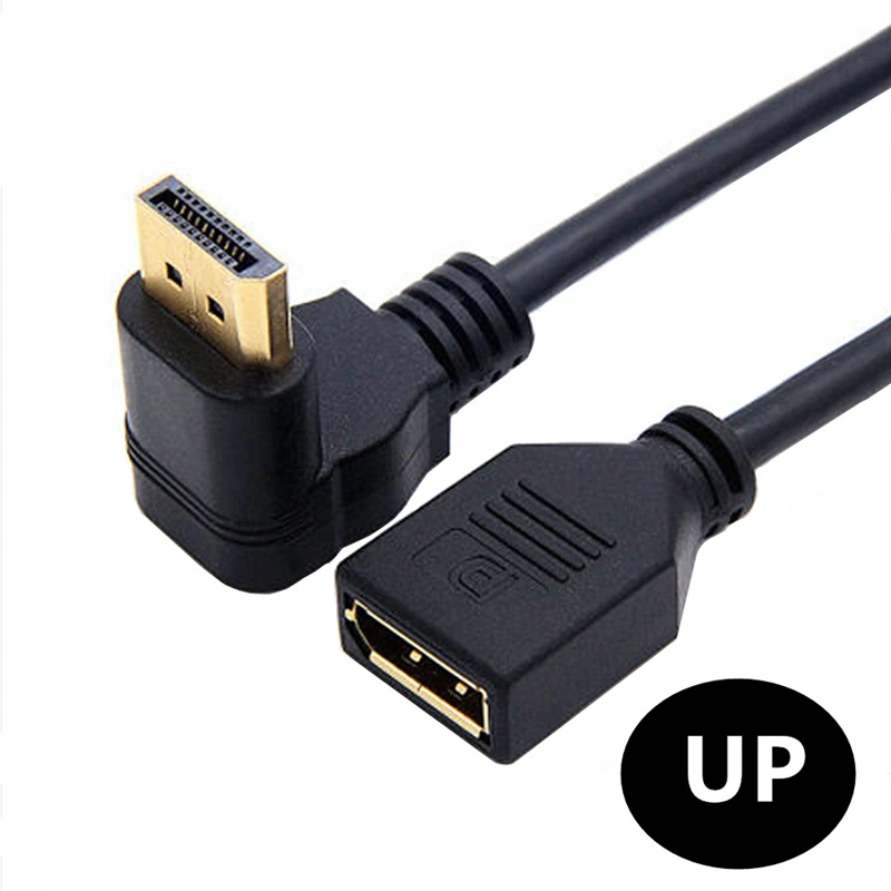 DisplayPort Dorado Macho 90 °   Cable de extensión ángulo macho a hembra 4K HD para proyectores, pantallas de cámaras digitales y televisión - imagen 5