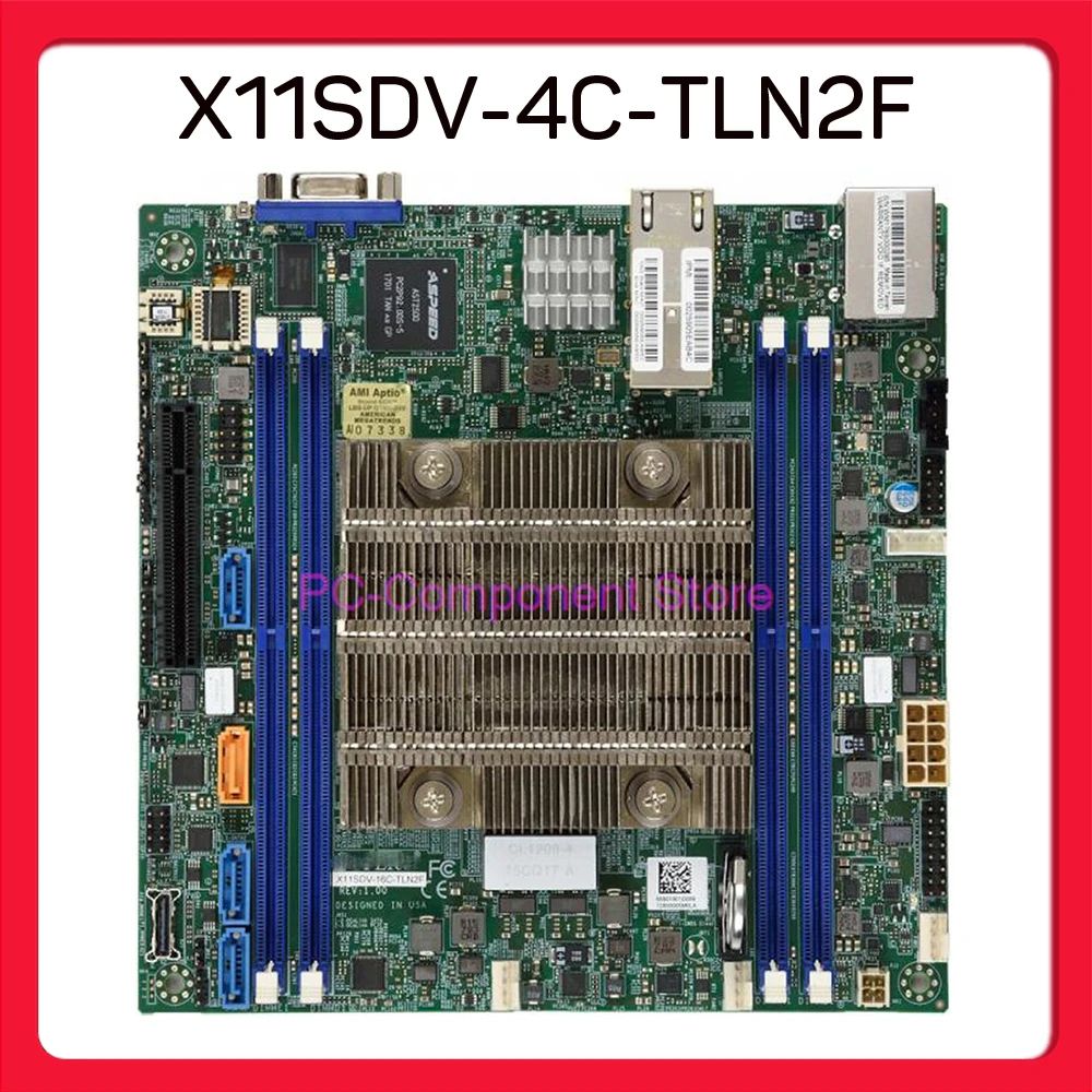Placa base ITX de 4 núcleos Puerto de red de 10 GbE Virtualización de ruta suave X11SDV-4C-TLN2F - imagen 2