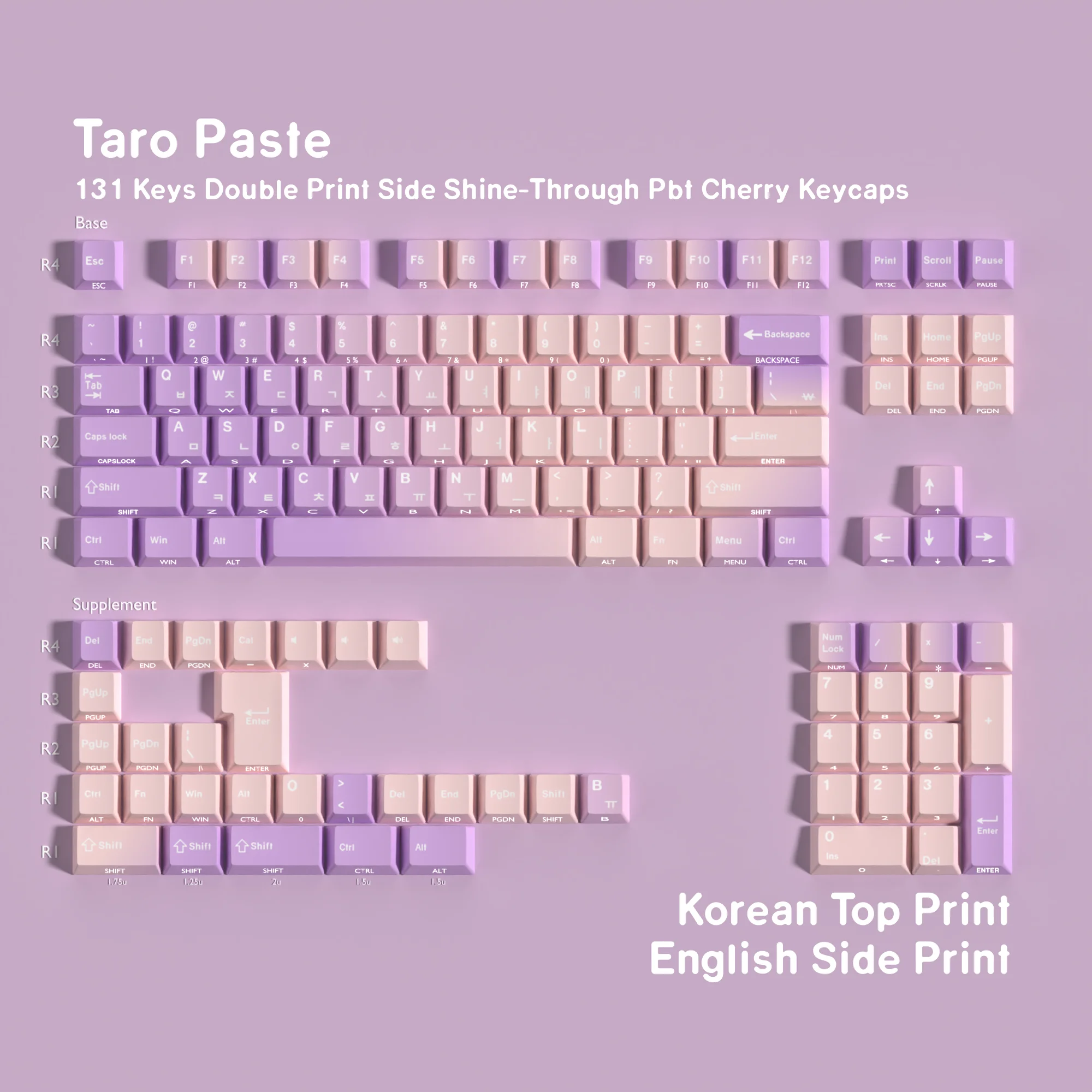 Teclas retroiluminadas Cherry PBT tinte sublimación coreano ruso francés alemán teclas personalizadas para teclado mecánico ISO regalo púrpura - imagen 5