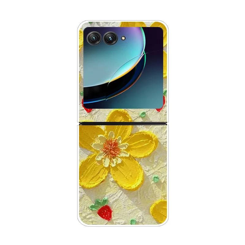 Funda para Motorola Razr 40 Ultra transparente dura plegable patrón de lujo para Motorola Moto Razr 40 Ultra transparente cubierta Razr40 Ultra - imagen 3