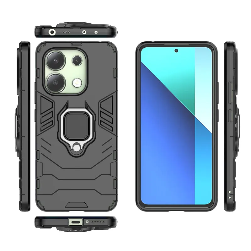 Funda protectora para Redmi Note 13, 4G, 11, 12, 13 Pro Plus, 5G, armadura dura, anillo de dedo, parachoques para Redmi 13C, 12C - imagen 4