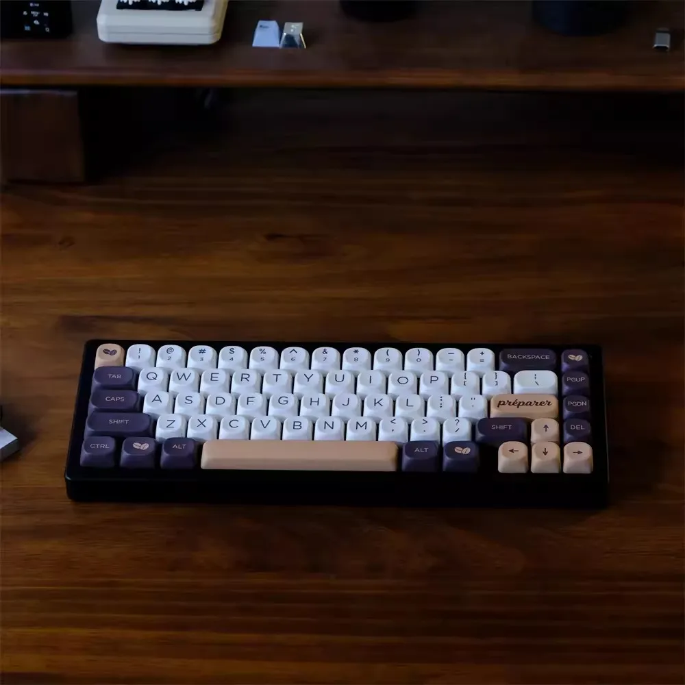 Juego de teclas de café GMK de 126 teclas, teclas redondas de perfil MOA, tapa de tecla de sublimación de tinte PBT para interruptor MX, Teclado mecánico para juegos - imagen 5