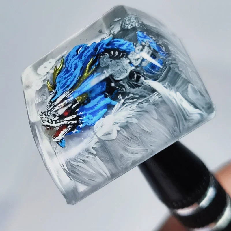 SA Golden Dragon Keycap Artisan resina teclas mecánicas ESC 1/1,25/1,5/1,75/2,25/2,75u/6,25USpacebar posición clave regalo personalizado - imagen 3