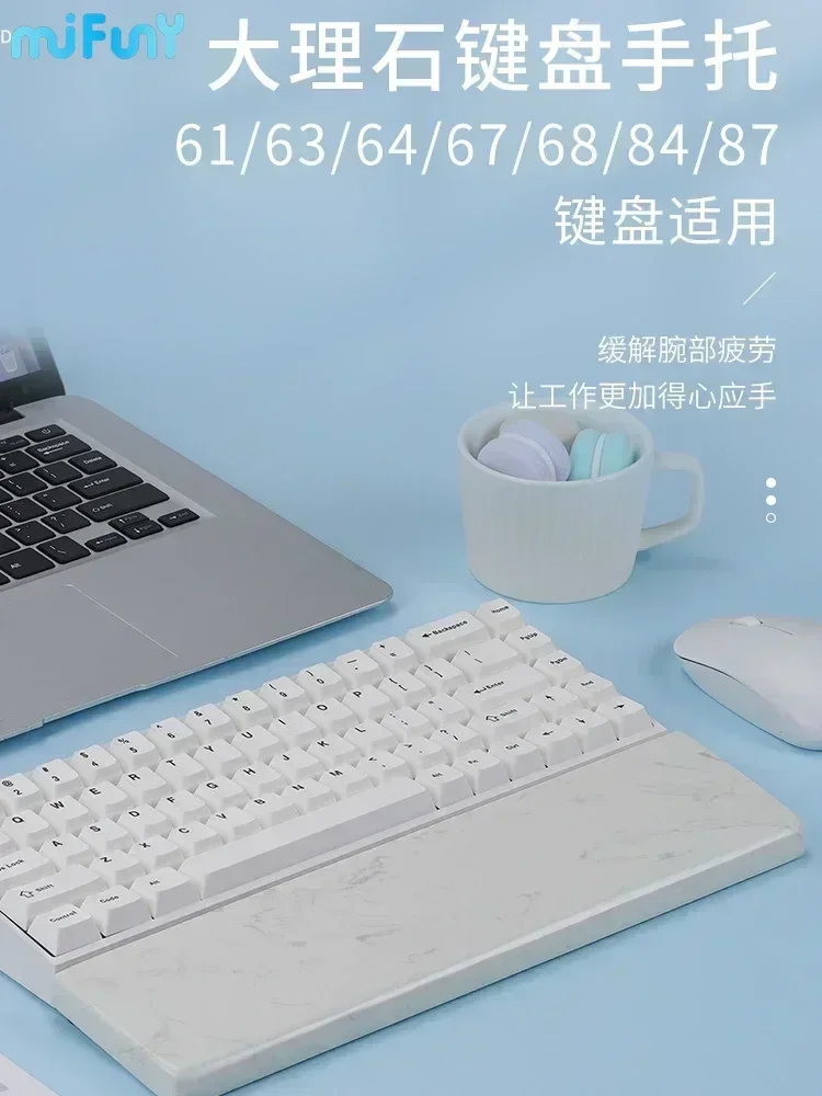 Reposamuñecas para teclado de mármol, cómodo reposamanos personalizado y creativo para teclado de 60/68/84/88/96 teclas - imagen 3