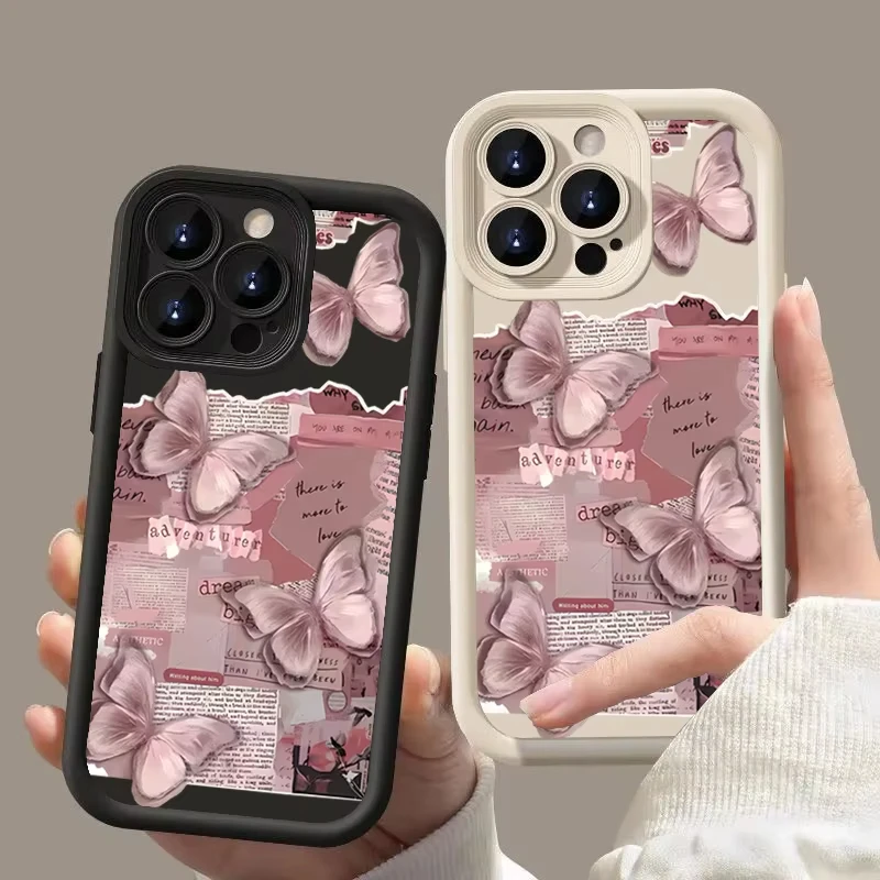 Funda de teléfono rosa a la moda para Samsung Galaxy S25 S24 S23 S22 S21 Ultra Plus S20 FE A55 A54 A35 A15 funda suave de silicona
