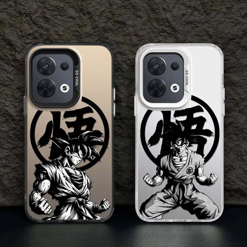 D-Dragon Ball Goku Cool Logo para OPPO A98 A96 A95 A94 A79 A78 A77 A54 A55 funda de teléfono plateada colorida