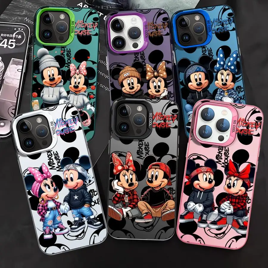 Funda de teléfono genial de Mickey Minnie Mouse de Disney para iPhone 12 Pro 16 15 Plus XR 13 XS Max 14 Pro X 11 Pro Max 11 Pro TPU cubierta suave