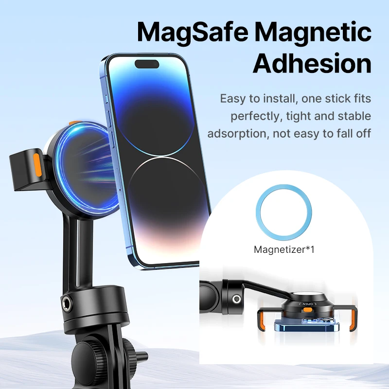 Ulanzi SK-05 Trípode magnético para teléfono 1,6 m Palo selfie con control remoto inalámbrico Bluetooth 360 °   Soporte para teléfono con rotación para cámara de teléfono - imagen 3