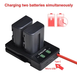 Batmax Batería Sony NP-FM500H con Cargador USB-C LED