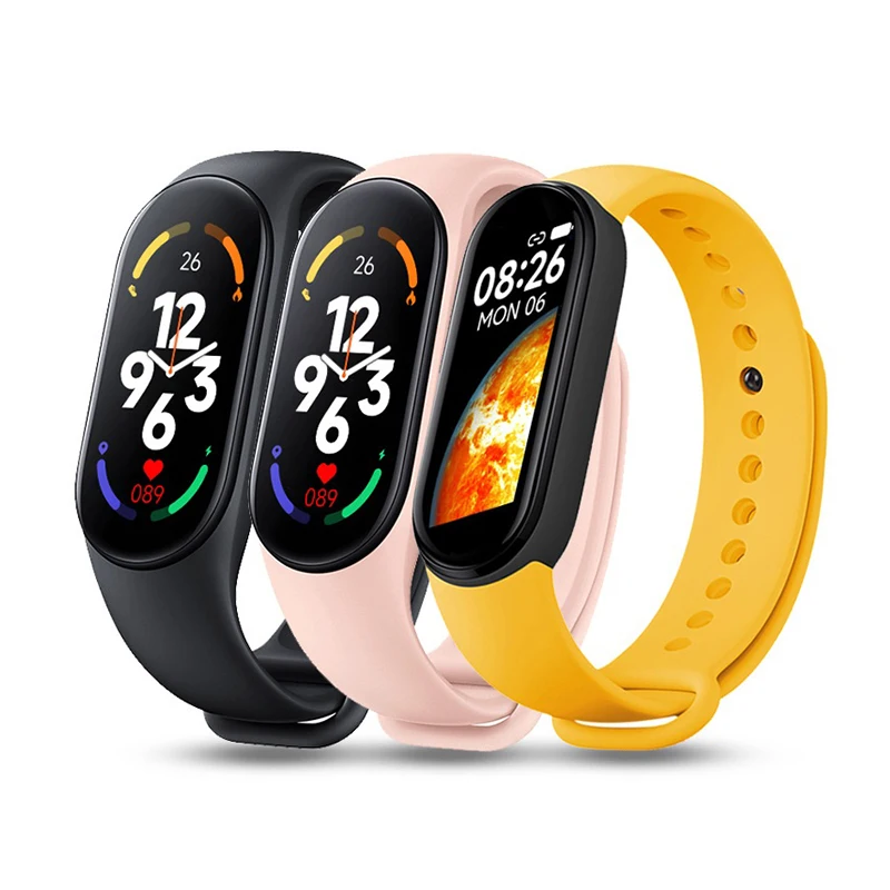 Reloj inteligente M7 Smartband ritmo cardíaco Smartwatch rastreador de Fitness presión arterial pulsera deportiva para mi band 7 hombres mujeres