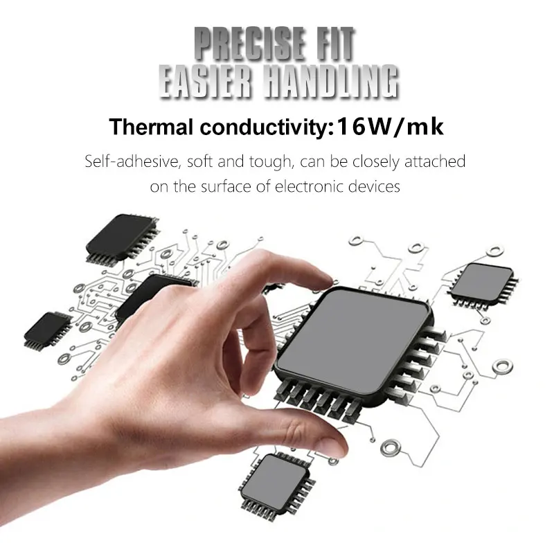 COXBYTE Tarjeta gráfica Refrigeración 16W/MK Almohadilla térmica Disipación de calor Almohadilla de silicona CPU/GPU Almohadilla de enfriamiento de grasa de silicona - imagen 5