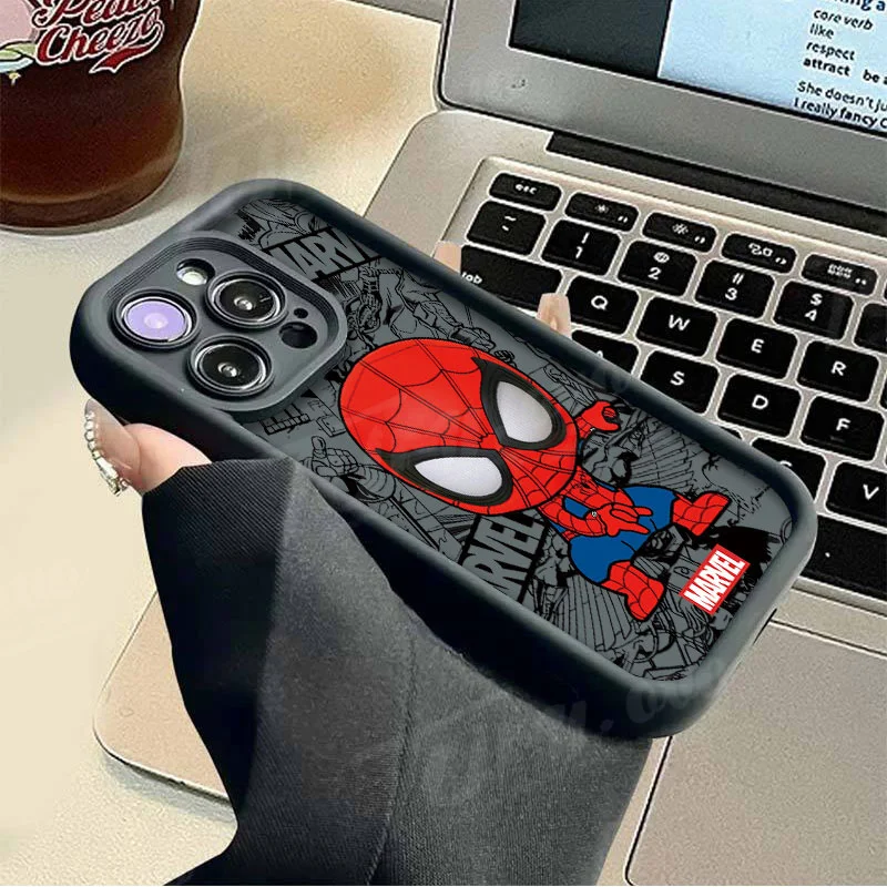 Funda de teléfono de silicona suave de Marvel Spider Man para iPhone 15 Pro Max 14 Max 13 ProMax 12 11 X XS XR 7 8 Plus SE 2020 contraportada - imagen 5