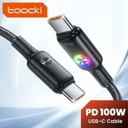 Toocki Cable USB-C 100 W PD 5 A con LED para Carga Rápida