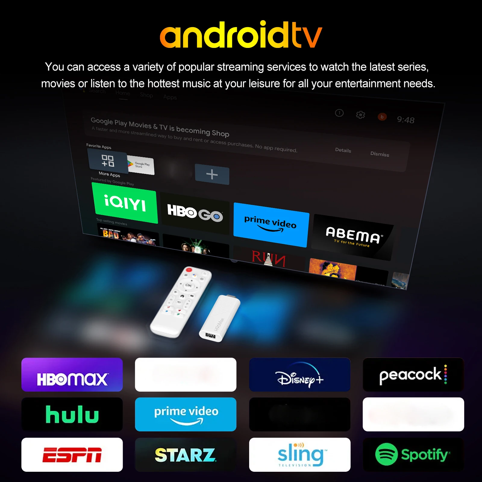 H96 MAX H313 TV Stick Android 14 4K Wi‑Fi 6 BT 5.0 Asistente Google