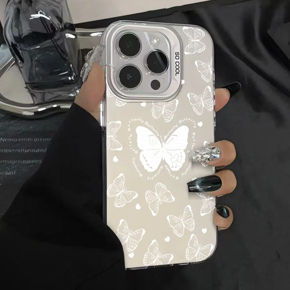 Funda mariposa para Infinix Note 50 Pro Plus + 5G, parachoques a prueba de golpes para Infinix Note 50 Note 50 Pro, fundas de teléfono IMD plateadas - imagen 2