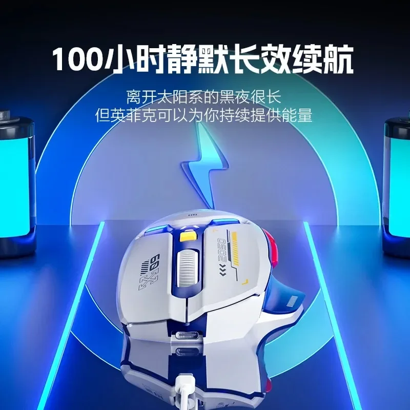 Nuevo Ratón para juegos Inphic IN9 PRO, recargable, 2,4G, inalámbrico, Bluetooth, 26000DPI, RGB, ergonómico, compatible con conexiones cableadas - imagen 4