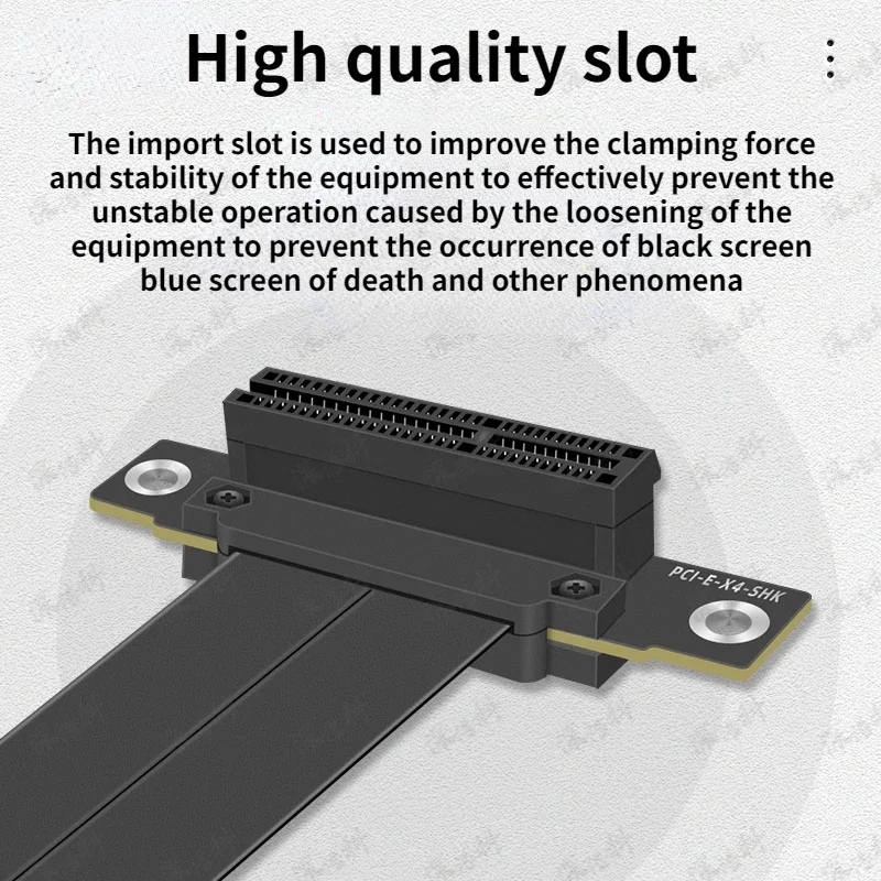 Cable elevador PCIE X4 Dual, adaptador de cinta de tarjeta GPU, ángulo recto de 90 grados, PCIe 3,0x4 a x4, Cable de extensión Flexible PCI Express 4X - imagen 5