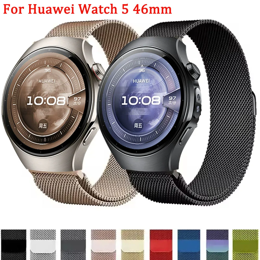 Correa milanesa magnética para Huawei Watch 5/GT5 Pro 4 3 2 46mm 22mm banda de Metal para Honor Watch GS 4/GS 3/GS 3i/GS Pro correa de muñeca