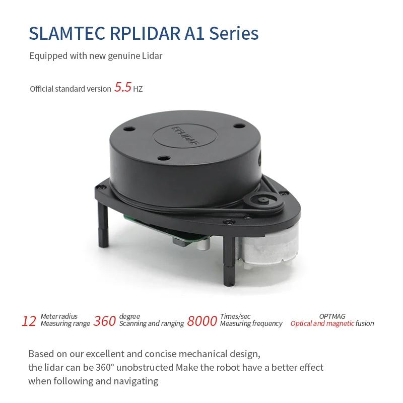 Utilizado para raspberry Pi ROS ROBOT CAR carga máxima de 6kg rueda McNum navegación por radar de voz con programador de motor codificador MG513 - imagen 5