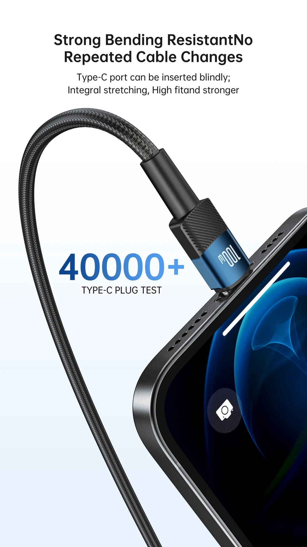 NNBILI Cable USB tipo C a USB C 100W PD 3,0 carga rápida 4,0 Cable de carga rápida tipo C a tipo C para Macbook Samsung Xiaomi ﻿ - imagen 3