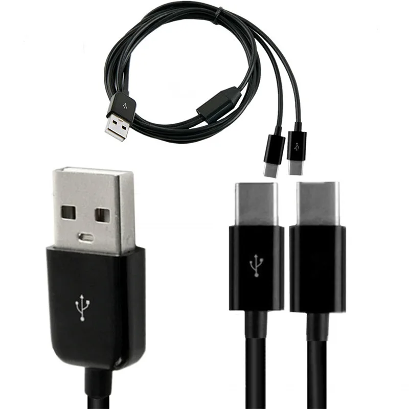 USB 2.0 macho a 2 tipo-c macho divisor Y sincronización de datos y conector de carga Cable adaptador 0,3 m/1 m/1,5 m