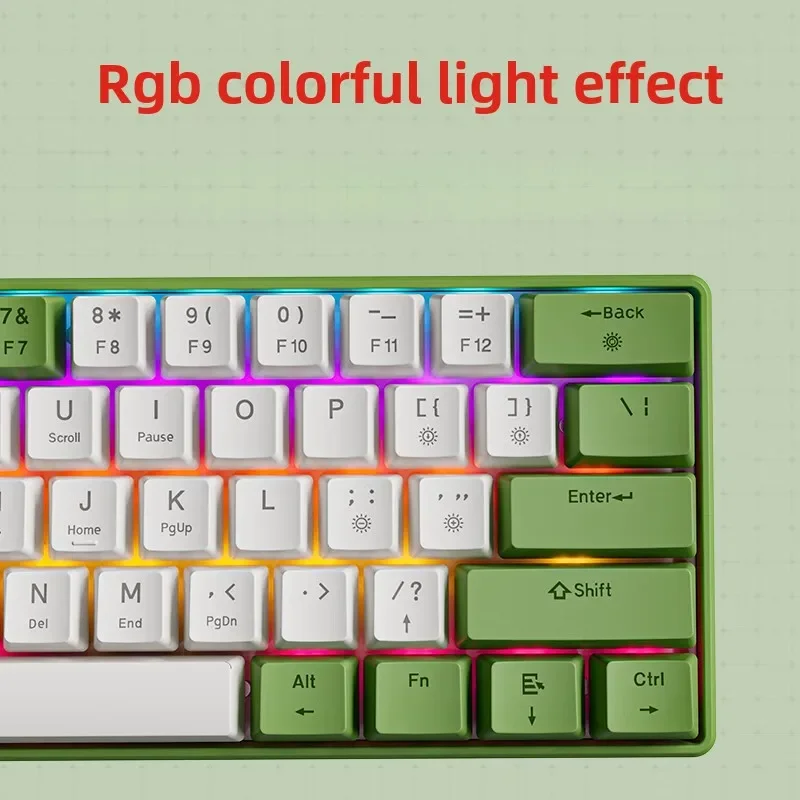 Teclado mecánico con cable 60% gamer bluetooth teclados retroiluminados para tableta mini teclado ergonómico blanco - imagen 4