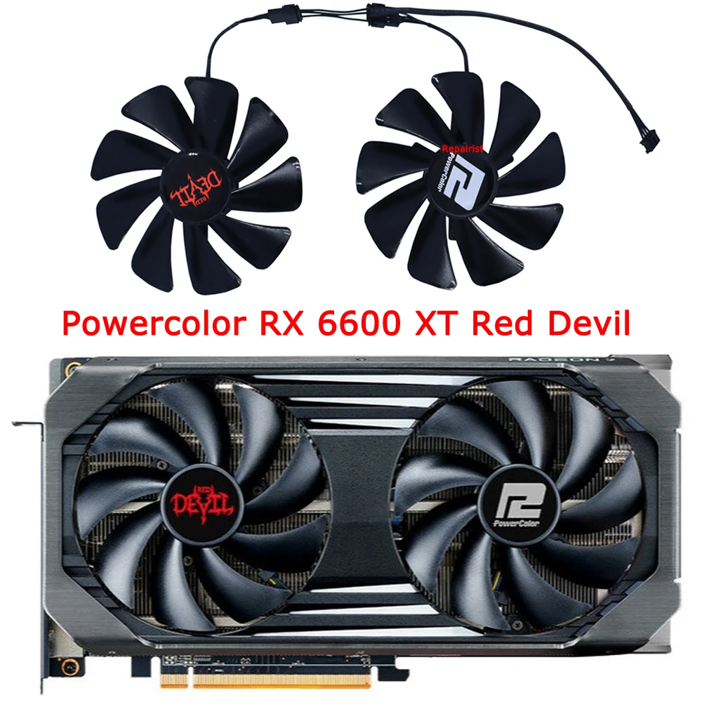 Ventilador de tarjeta de vídeo, Enfriador de GPU, 95mm, para Radeon Powercolor RX 6600 XT RX6600XT Red Devil, reemplaza FD10015H12S - imagen 4