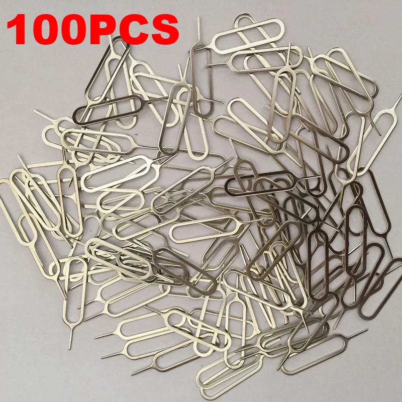 100/100OPCS pines de aguja de extracción de tarjeta SIM palanca expulsión bandeja de tarjeta Sim Pin abierto para IPhone Samsung Xiaomi Redmi herramienta de tarjeta Micro Sd - imagen 3