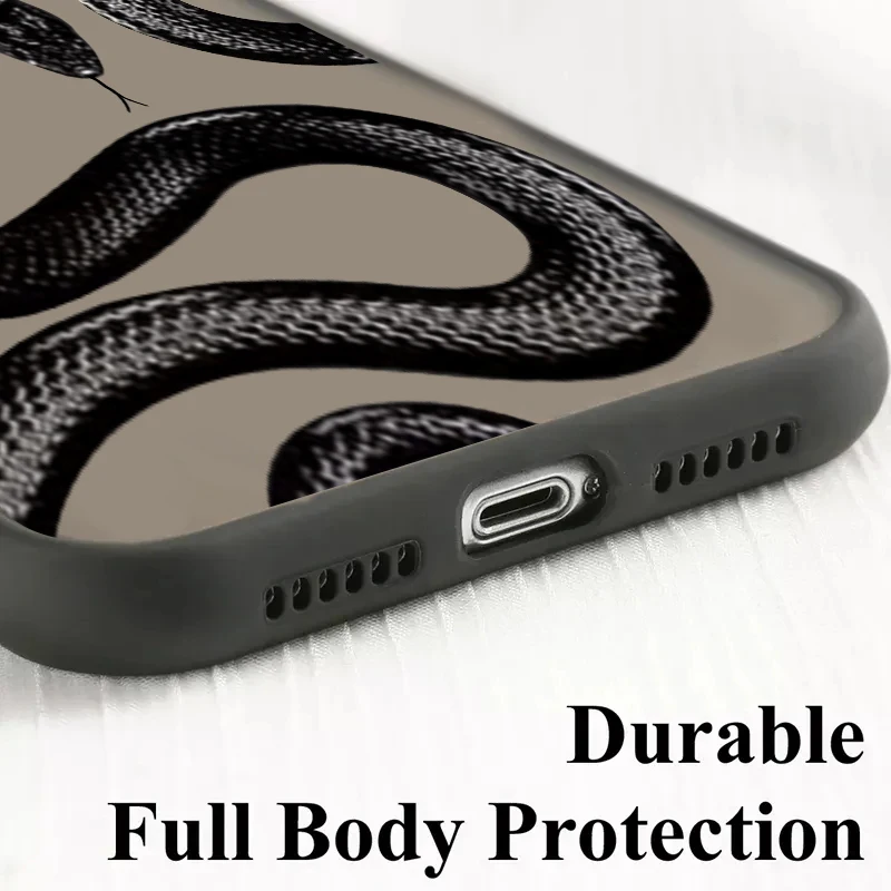 Funda de teléfono con gráfico de serpiente S25 Ultra para Samsung A16, fundas A55 5g A54 A52 A32 A35 A33 A34 A14 A15 A13 4G S22 S24 Plus S23 FE - imagen 5