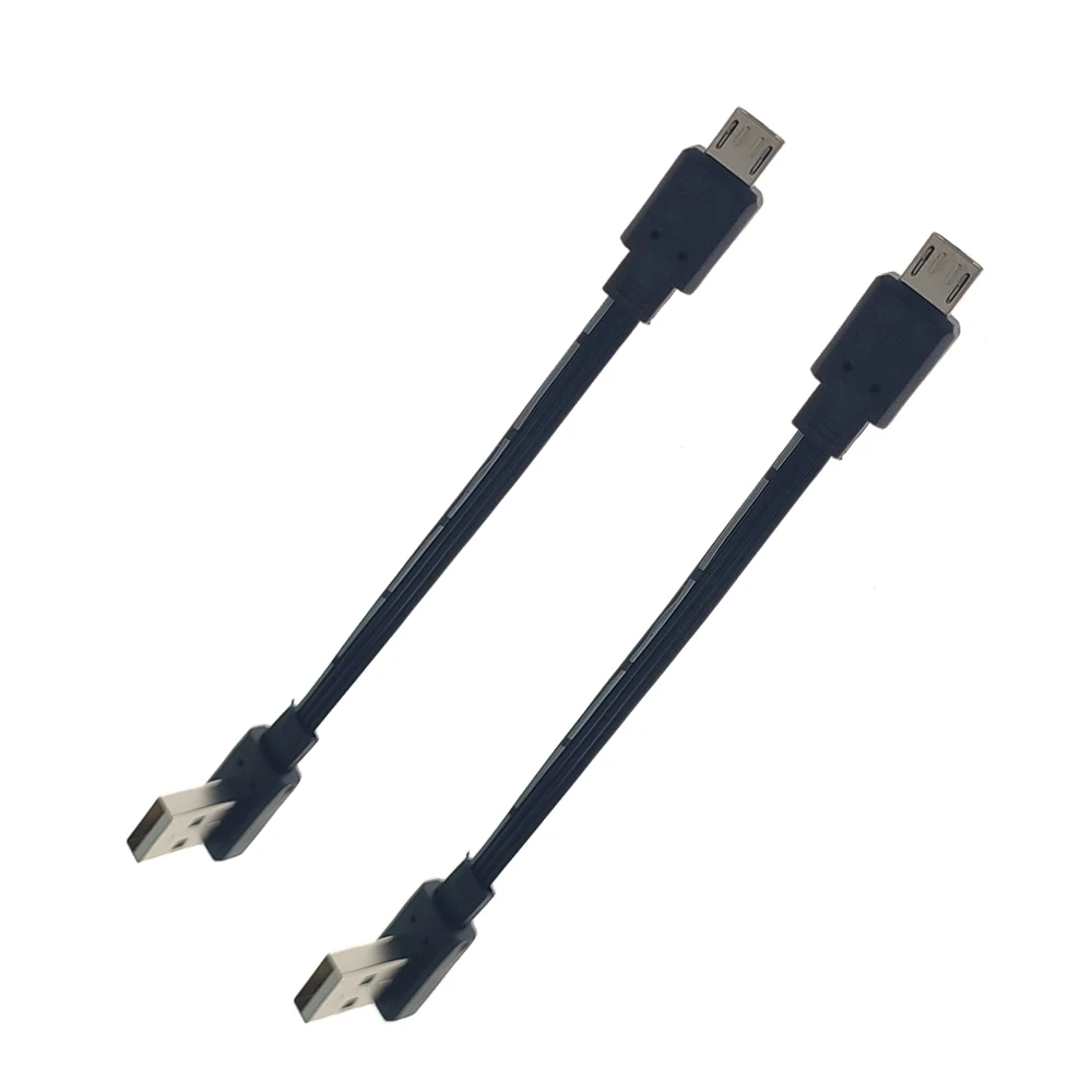 Cable Micro USB de doble ángulo de 0,1 m y 0,2 m, extensión USB de un estilo macho a V8 arriba/abajo, Cable de datos de carga suave de 90 grados, 0,3 m, 0,5 m - imagen 4