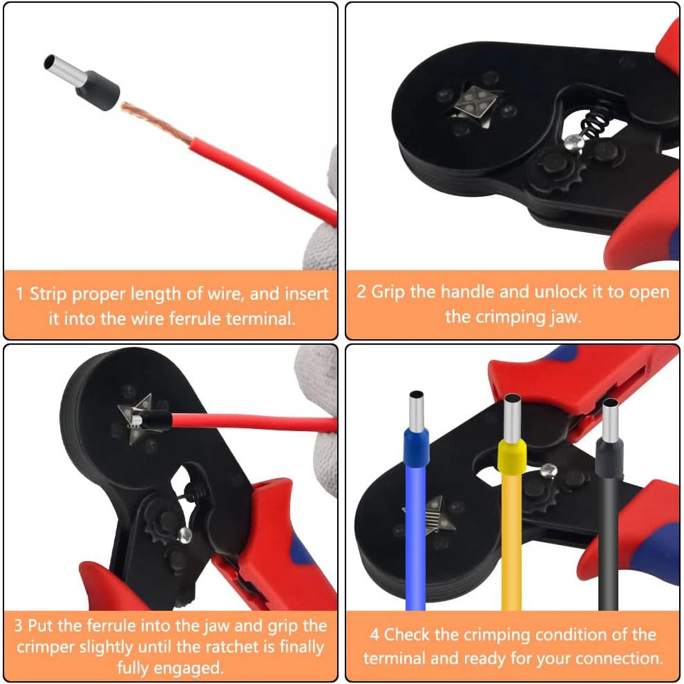 400 Uds. Kits de casquillos de alambre, casquillos, terminales de extremos de cables, Terminal de engarzado, Pin de Cable eléctrico, Terminal de extremo de Cable 2/0-16 AWG - imagen 2