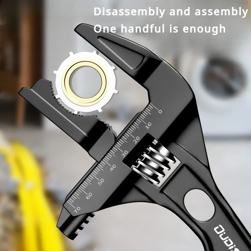 OUDISI llave ajustable multifuncional de doble uso, llave de extremo abierto grande de cuatro usos, llave ajustable de tubo de baño abierto para el hogar - imagen 3