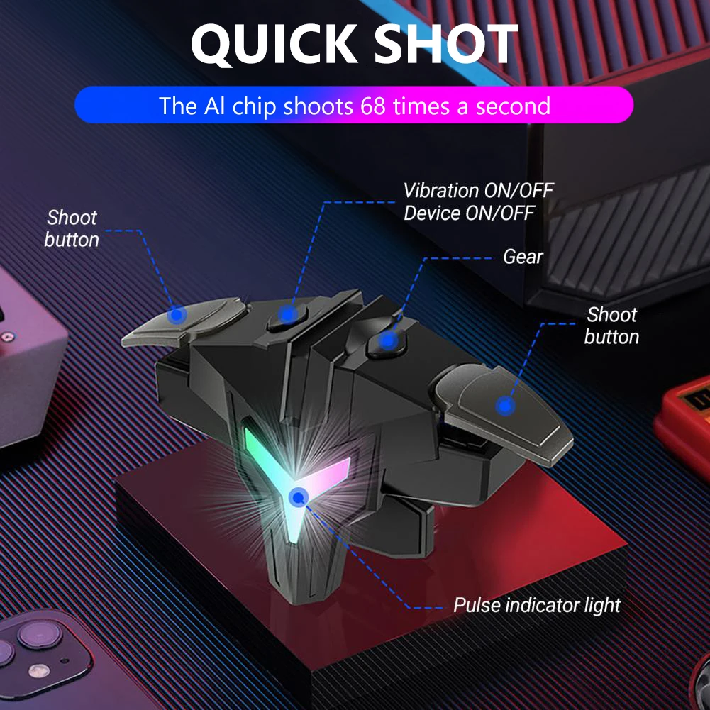 A1 Mobile Game Trigger for PUBG Phone Gaming Controller Gamepad Joystick Aim Shooting Triggers 4 Finger for PUBG Mobile Phone - imagen 4