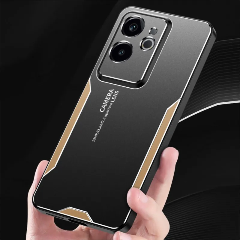 Para Realme GT6 versión china funda Metal aluminio lente protectora escarcha prevenir huellas dactilares Metal + cubierta de TPU - imagen 2