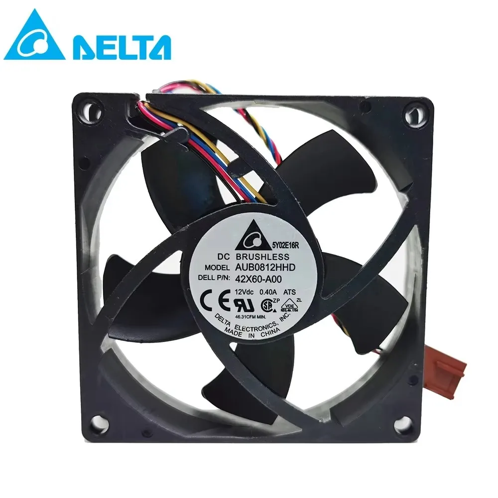 AUB0812HHD 8cm 80mm 80x80x20mm 8020 DC12V 0.40A ventilador de refrigeración de CPU del chasis Dell
