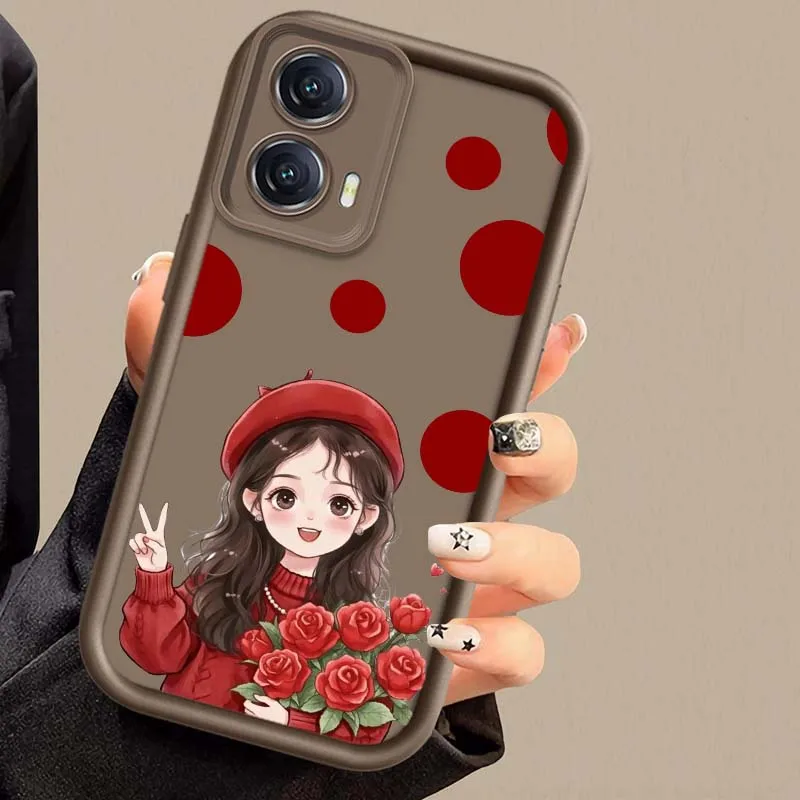 Como las chicas lindas para Motorola G Stylus Pure G55 G54 G75 G85 G84 G32 G24 G23 G13 G04 5G 2025 cubierta de la caja del teléfono de la escalera del ojo - imagen 4