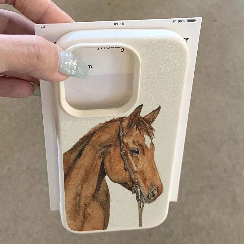 Funda de teléfono de TPU con diseño de caballo marrón para iPhone 17 16 15 14 Pro Max 13 12 11 XS X XR 16E 16 Plus 17 Fundas suaves de aire - imagen 2