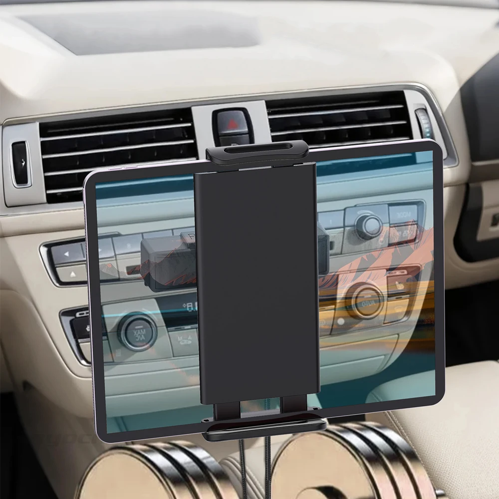 360 °   Soporte giratorio para tableta de coche, soporte Universal para teléfono móvil, navegación para tableta expandible de 4-12 pulgadas, Universal