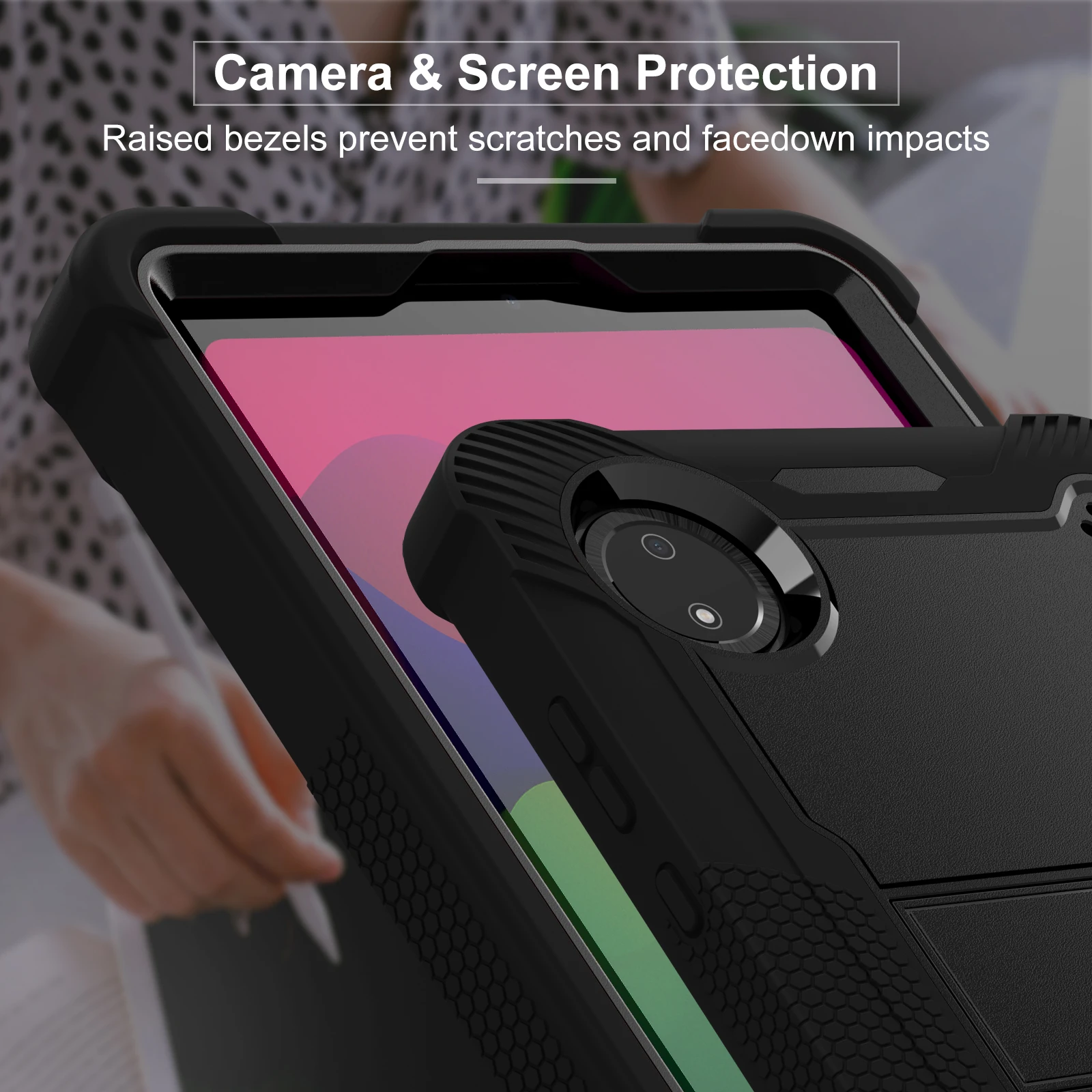 Funda armadura resistente para Xiaomi Redmi Pad SE 8,7 2024, funda híbrida con soporte para Redmi Pad SE 4G, 8,7 pulgadas, PC para niños, carcasa de silicona - imagen 4