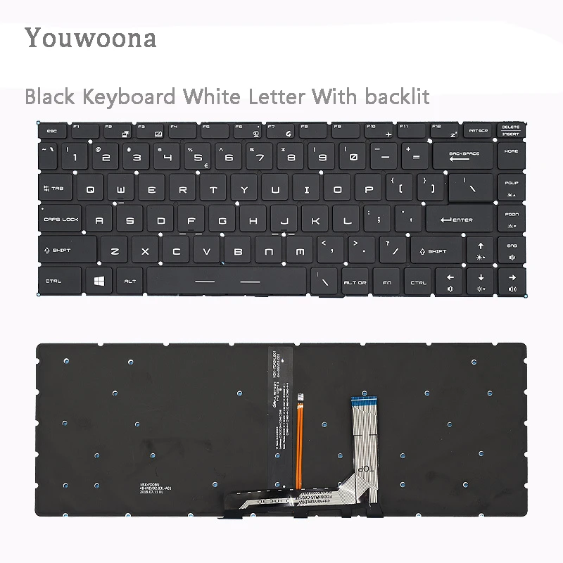 Teclado de ordenador portátil con retroiluminación, accesorio para MSI GS65VR PS42 GF63 8RC/D MS-16R1/W1/2-16Q1/2/3/4, nuevo