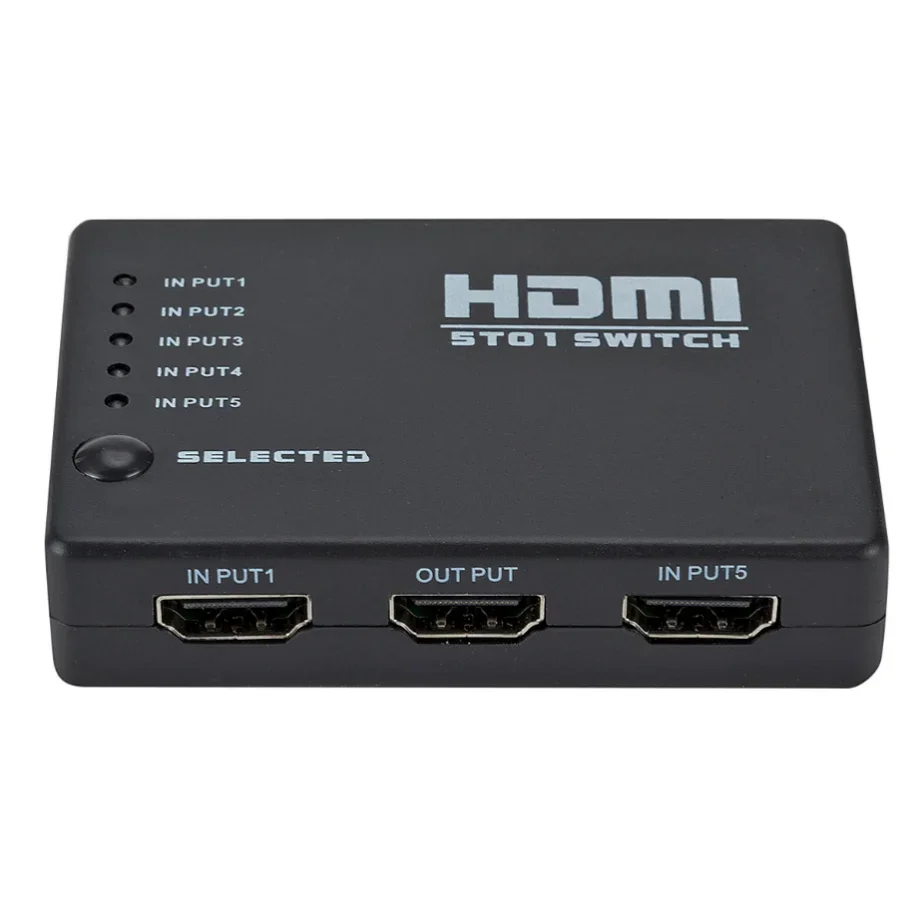 Conmutador compatible con HDMI de 5 puertos, concentrador divisor Selector de 1080p con mando a distancia IR para HDTV DVD BOX, conmutador HDMI 5 en 1 salida - imagen 3